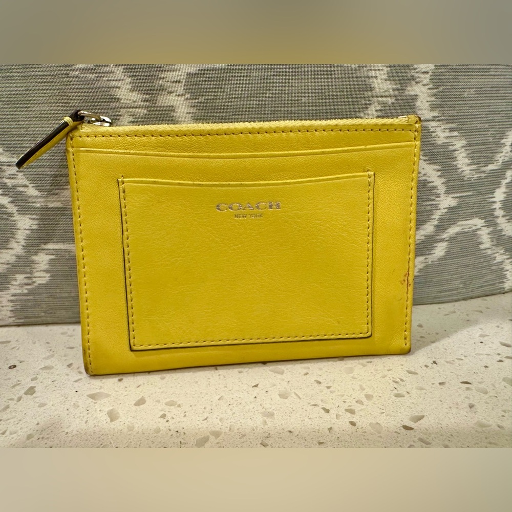 Coach Yellow Leather Large Mini Skinny Wallet